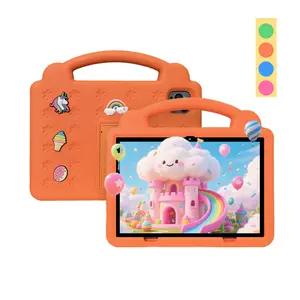 Smart Parental Control Kids Tablet 10.1-Inch Android, Screen, Manage Cartoons/Classes/Games, Study & Learning, Online Class Ready, Lightweight, Shockproof Case, 5G WiFi, HD IPS, Bluetooth + Dual Camera, Pink & Blue, Christmas/Birthday Gift (USB Cable)