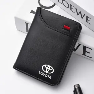 Retro Leather Wallet for Men, Cowhide Credit Card Holder, Accessory for Toyota Models, Durable & Stylish Design