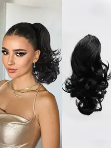12 Inch Short Curly Ponytail Extension, Claw Clip Curly Wave Hairpiece, Loose Wavy Ponytail for Women, Perfect for Daily Wear & Events, Soft Synthetic Hair