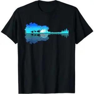 Guitar Lake Shadow Love Guitar Musician T-Shirt