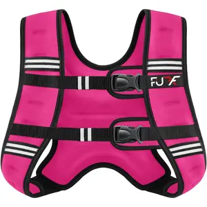 FUFF Weighted vest woman - 5lb/12lb/10lb/15lb/20lb/25lb/30lb Weights with Reflective Stripe, Weighted Vest for Men Women Strength Training Running Walking Jogging