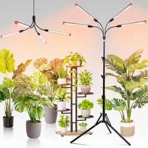 Gamechanger! 36W 4Head Grow Light with Tripod Stand, FECiDA 2025 Big Coverage LED Grow Lights for Indoor Plants, Bonsai Tree, Full Spectrum Tall Plant Growing Lamp 4,8,12,16 Hr Timer Heavy Duty Greenhouse Polycarbonate Greenhouse