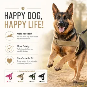Dog Explosion-Proof Strap Harness - Easy to Fit No-Pull Design - Safe Secure and Comfortable - Ideal for All Dogs - Chafe-Resistant Lightweight Straps - Adjustable Straps for Perfect Fit halo collar partner catharness training