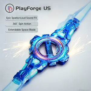 Light up spark sword toy with 360° spin action, sound effects, and an extendable space blade design. A cool sci-fi gift for kids
