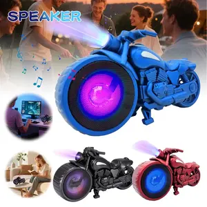 Portable Bluetooth Motorcycle Replica Speaker with RGB LED Lights FM Radio TWS