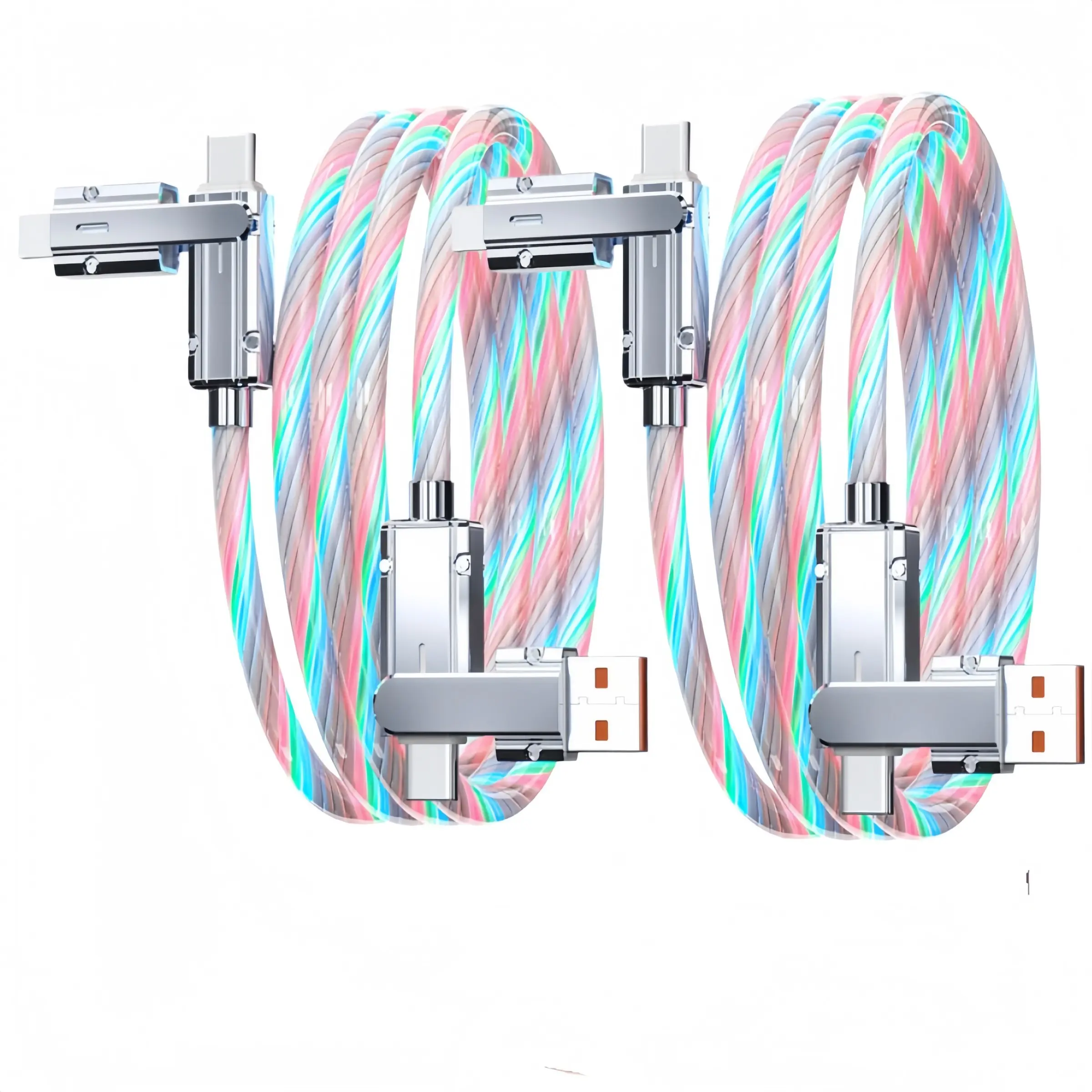 4-In-1 Multiport USB Cellphone Charging Cable, Fast Charging Cables, Fast Charge & Data Transfer, Compatible with iOS & Android, 100w Qc Port, Apple Charger 27w, Electronic