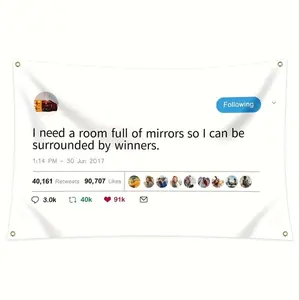 I Need A Room Full Of Mirrors So I Can Be Surrounded By Winners 3x 5ft 90x150cm Flag, 1 Count Banner Hanging Decoration for Bedroom Party, Room Decor, Hanging Background Decorations, Bedroom Accessories Ornaments