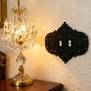 Gothic Wall Design Switch Panel, Decorative Modern & Traditional Home Decor, Easy Assembly Screws Included, Suitable for Bedroom Living Room Kitchen