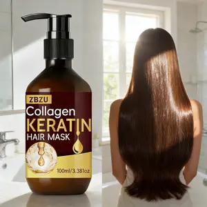 100ml Portable Collagen & Keratin Hair Mask. Enriched with collagen and keratin, it nourishes hair strands, revitalizes the scalp, tames frizz, and creates a Moisturizing, soft, smooth, glossy finish. Suitable for all hair types, for both men and women.