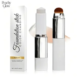 removable brush Color Changing Foundation, Medium to Full Coverage Cream Stick Hydrating Makeup, Dual-Ended with Soft Brush for Flawless Look, Portable & Travel-Friendly (natural))
