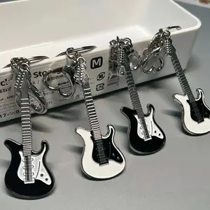 Rock Guitar Keychain Mini Electric Guitar Pendant for Music Lovers