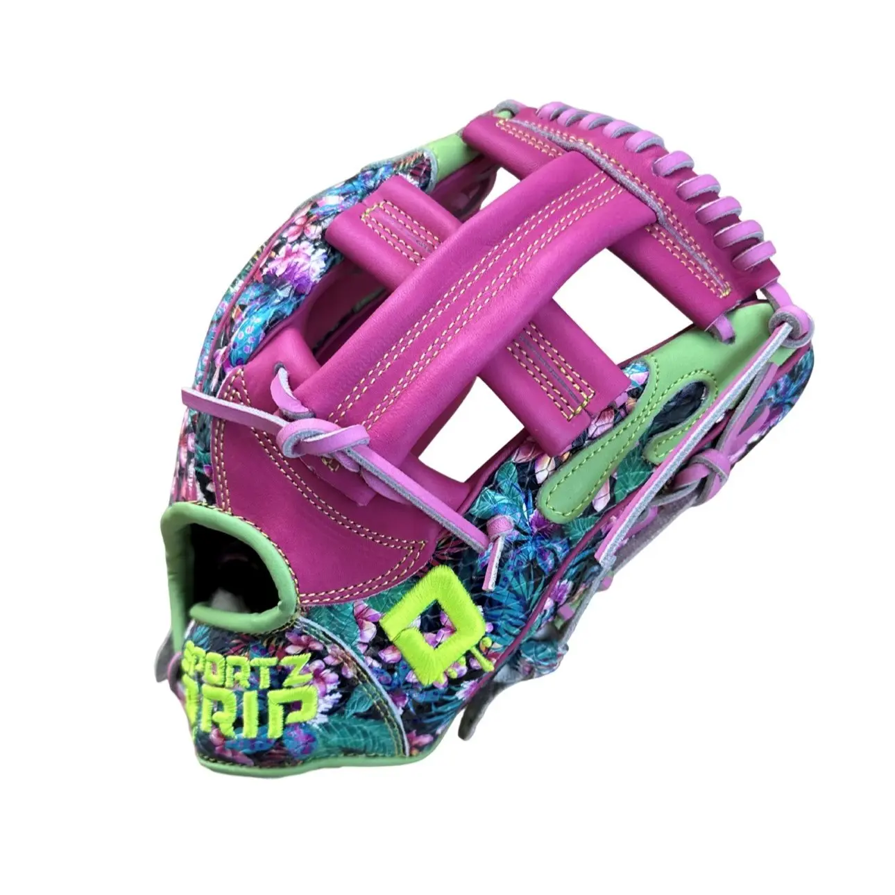 Sportz Drip Youth Baseball Glove, Sam Hanson Exclusive Leather Mitt with Head-Turning Design, 11.5-Inch for Infield/Outfield, Right Hand, Bold Look, Head-Turner