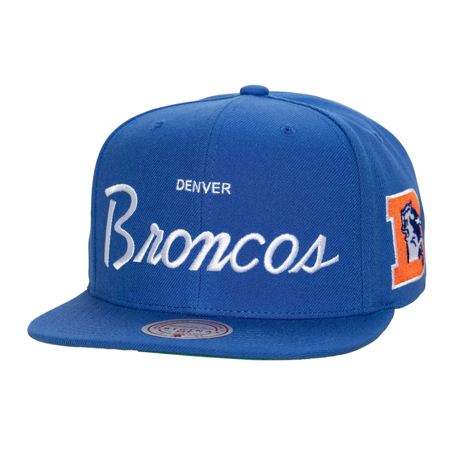 Denver Broncos Royal Head Coach Snapback Hat NFL Throwback Cap Adjustable Fan Gear Mitchell & Ness