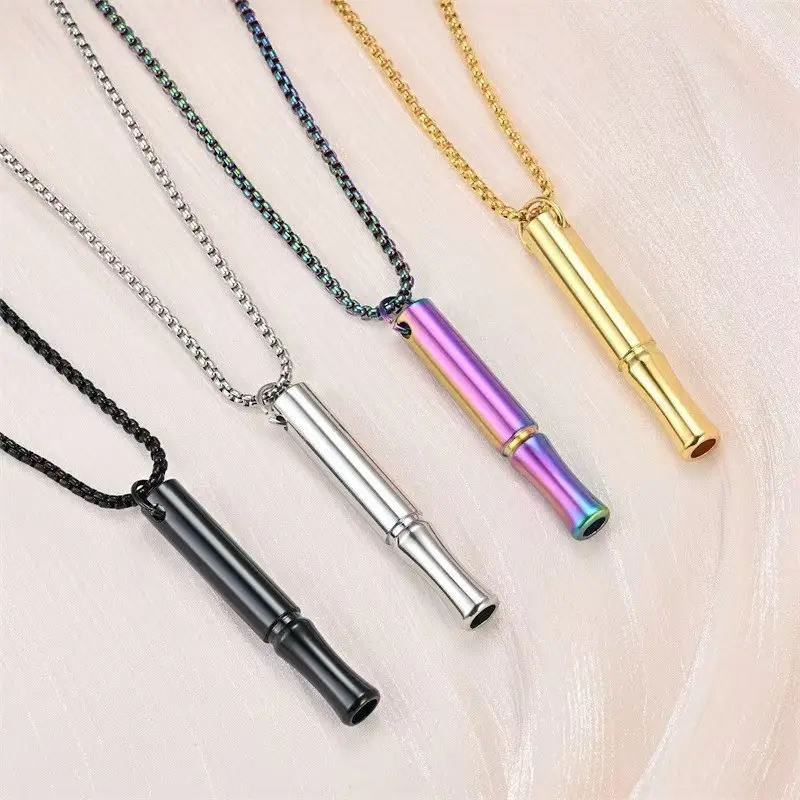Unisex Minimalist Whistle Pendant Necklace - Modern Chain Costume Jewelry Accessory for Everyday Use