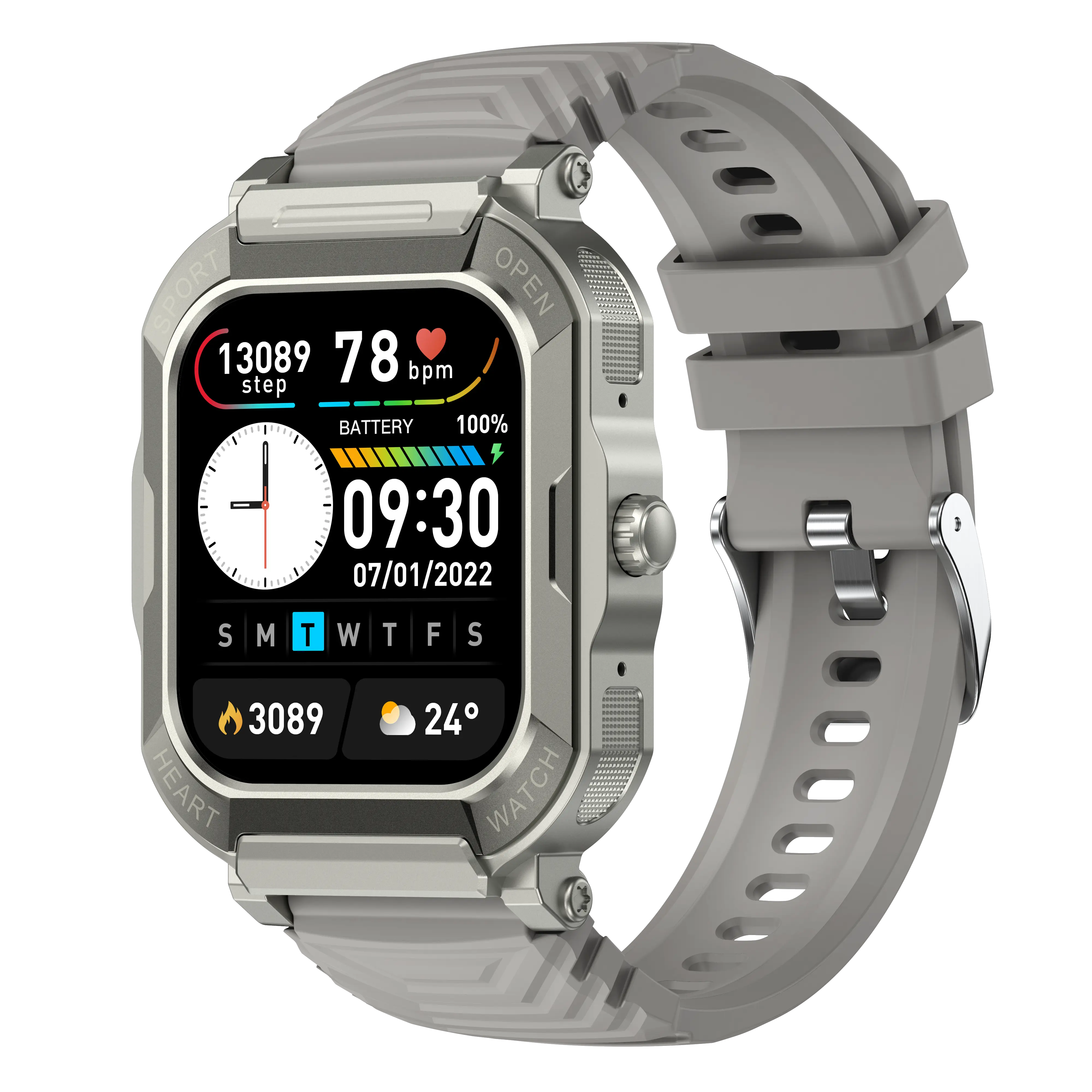 [Flash Deals] Tukio 2026 Military Smart Watch for Men 1.91'' Fitness Tracker with IP68 Waterproof Step Counter Sleep Monitor 110+ Sport Modes Compatible with Android & iPhone Wearable