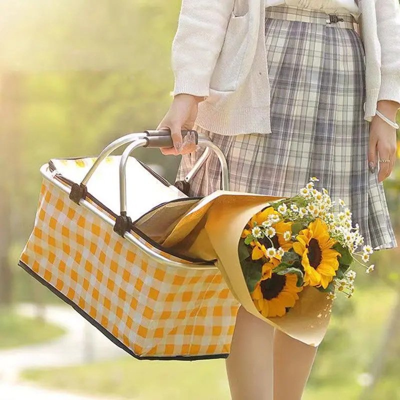 Foldable Insulated Bag, Waterproof Food Transport Outdoor Camping Accessories, Large Capacity Insulated Bag for Camping & Picnic