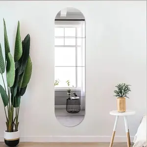 Full body mirrors for walls 12x12 4pcs acrylic plexiglass mirror wall mounted full length frameless mirror makeup large long mirror for walls home workout gym hallway mirror floor tile