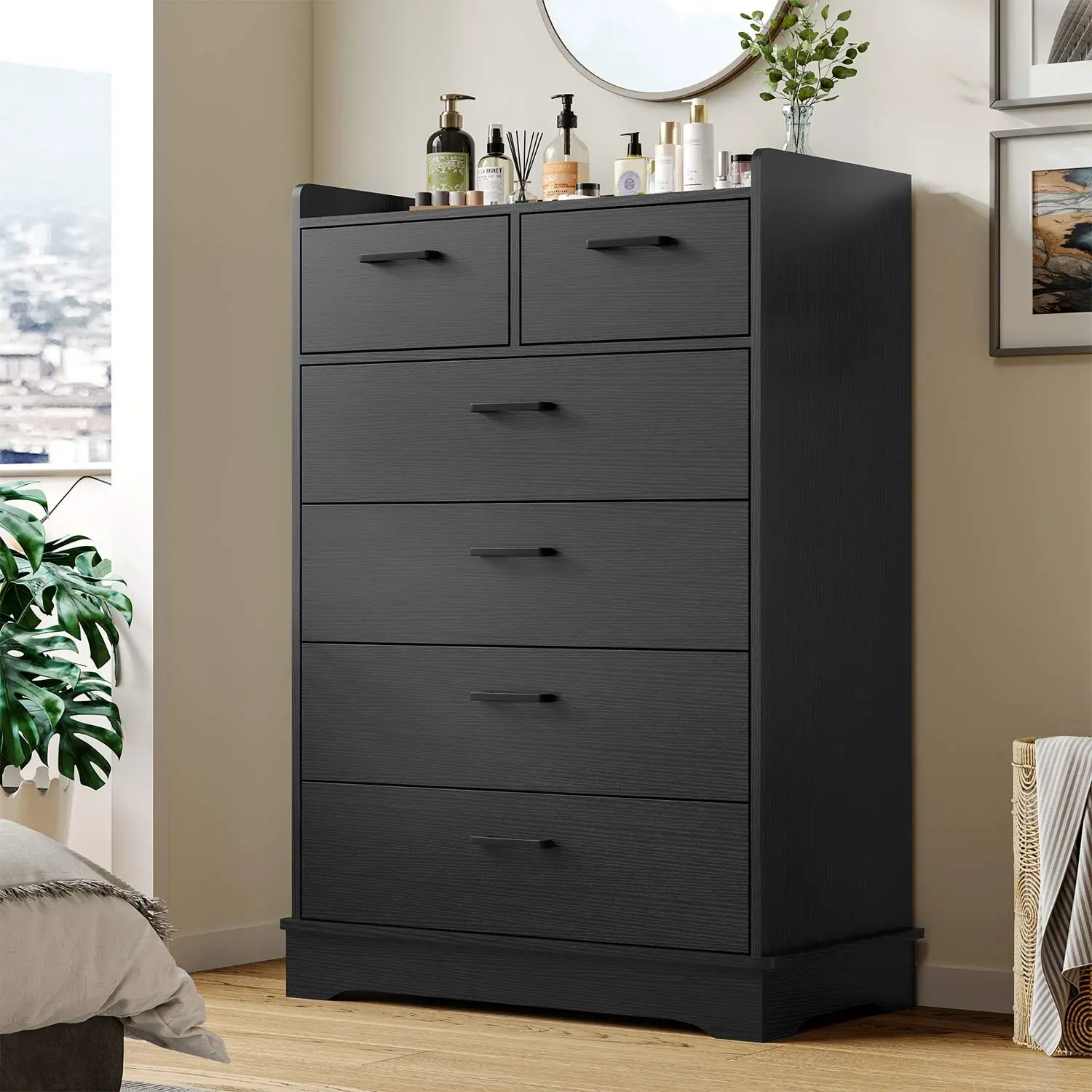 Sikaic 6-Drawer Dresser - Large Bedroom Dresser Chest with Wide Deep Storage, Ideal for Bedroom Organization Furniture, Dressers