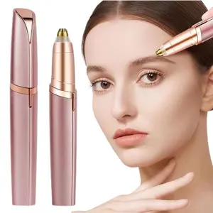 Women's Electric Eyebrow Hair Remover, LED Light, Stainless Steel Blade, Rechargeable, Anti-Allergenic, Multi-Functional, Clean Skin, No Pulling