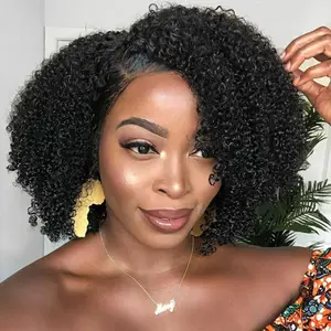 OQ HAIR Upgrade Afro Curly V Part Wig Human Hair No Leave Out Glueless Curly Wig Super Natural Beginner Friendly Easy to Install