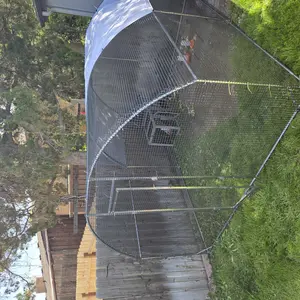Petony 13.1 x 9.8 x 6.6ft Large Metal Chicken Coop - Galvanized Heavy-Duty Outdoor Poultry Cage with Mesh Netting, Anti-UV Cover, Security Lock, Square Frame, Predator-Proof, All-Weather Safe Backyard Enclosure for Hens, Ducks (No Battery Required), Galva