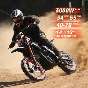 Mankeel&FARKAS S1 Electric Bike 3000W Peak Power Mid-Mount Motor 48V 20.8Ah Battery 34MPH Speed 14''/12'' Wheels 40 Miles Range Long Range Dirt Bike e bikes dirt bike