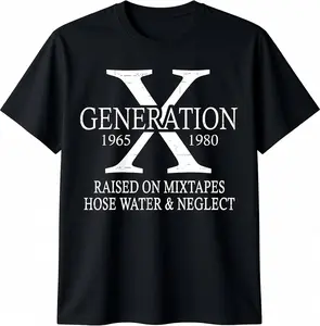 Retro Casual Short Sleeve Cotton T-Shirt for Gen X Raised on Mixtapes Hose Water and Neglect