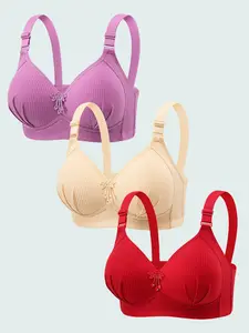 Women's No Underwire Bra Set, Adjustable Straps, Perfect Support, Comfortable Push-Up, Suitable for All Occasions