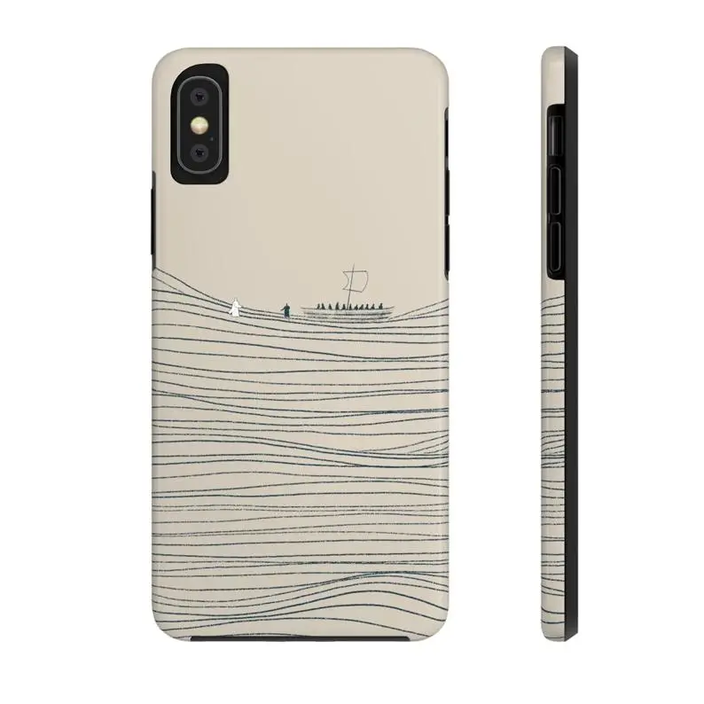 Jesus and Peter Walk on Water Christian Tough Phone Case, Hard Iphone Case Bible Sketch Art Christ Catholic Modern Minimalist Christian Gift,phone Case Suitable for Iphone 11/12/13/14/15/16/17 Pro Promax Plus Air