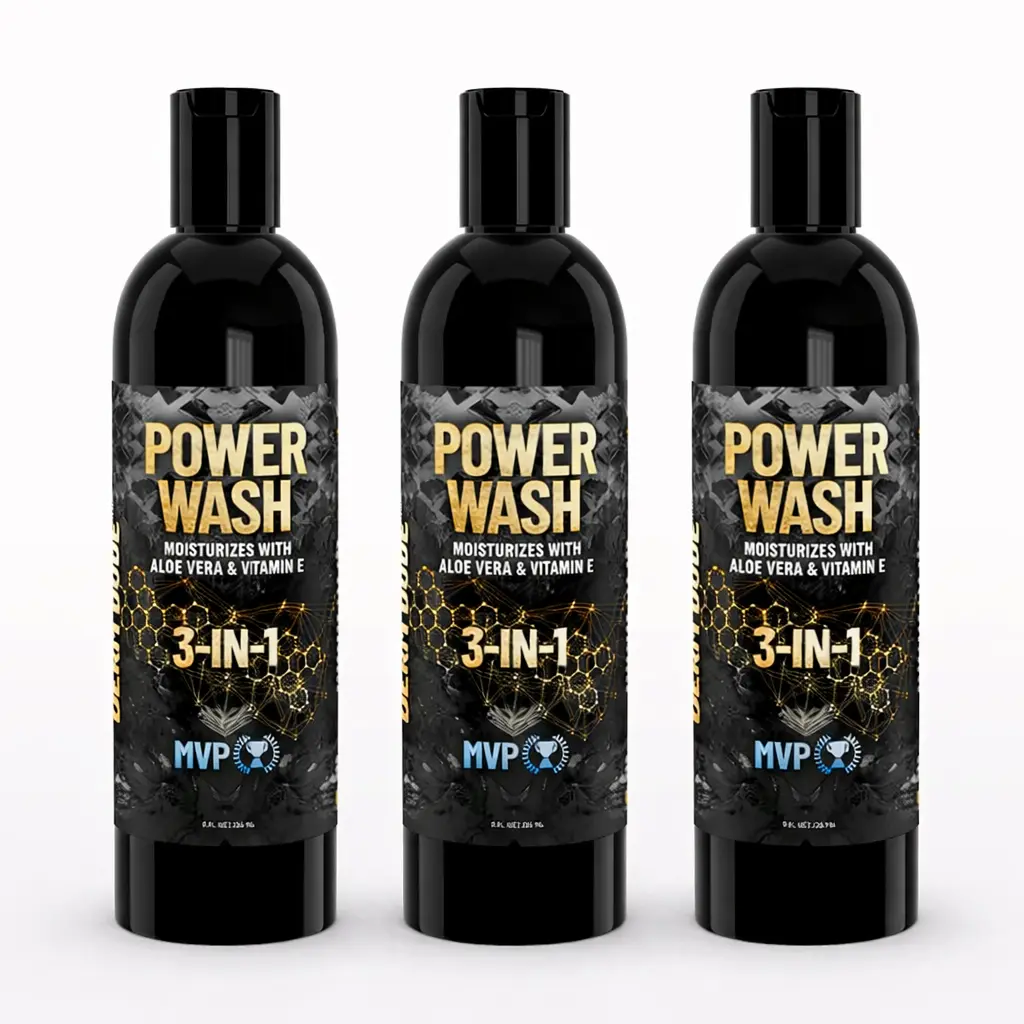 Derm Dude 3-in-1 Power Wash Body Wash, Shampoo & Conditioner 3 Pack - MVP Scent 8oz