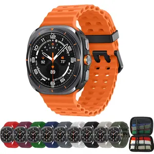Latest Trendy Compatible with Samsung Galaxy Watch Ultra 47mm, Soft Sport Silicone Watch Band, Lightweight Breathable Anti-Slip Wear-Resistant Adjustable Wristband, Daily Fitness Replacement Strap, Unisex Multiple Colors 10-Pack