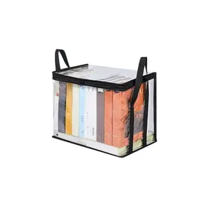 2-Pack Clear Storage Boxes, Heavy-Duty Plastic Bins with 180° Flip Lids, Large Capacity for Books/Clothes/Snacks/Office Docs, Durable Visible Storage for Home & Office, Multifunctional Storage Bin, Ideal Halloween/Christmas/New Year Gift