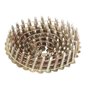 Galvanized Coil Roofing Nails, 3/8" Head Diameter, 3/4"×0.12" Size, 15-Deg Angle, 7200 Pcs, Compatible with Coil Roofing Nailers for Hardware Installation