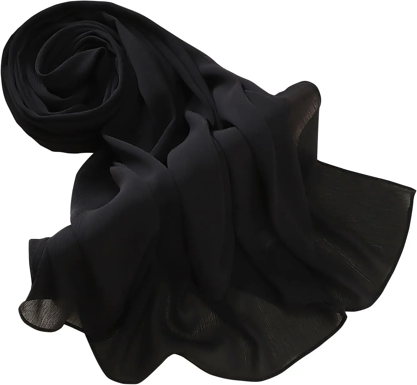 Premium Long Crinkle Chiffon Hijab Scarf for Women - Very Soft Muslim Headscarf(Gift)