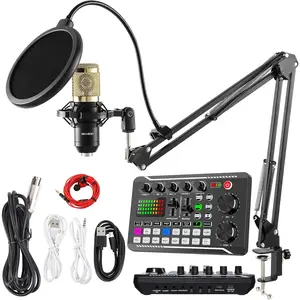 Podcast Microphone Bundle, BM-800 Condenser Mic with Voice Changer and Mixer for Studio Recording & Broadcasting