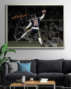 (Unframed-Print Only) Caleb Williams Jump Jordan Iceman Poster - Caleb Williams Chicago Bears Autographed Print - Best Gift (No Framed)