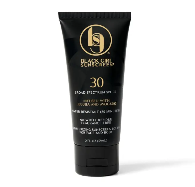 Black Girl Sunscreen SPF 30 for the Face & Body - Moisturizing Sun Protection, SPF 30, Sun Lotion for Women, Ultra Sheer, Travel Size Sunscreen, No White Cast for Melanin Rich Skin - 2 fl oz