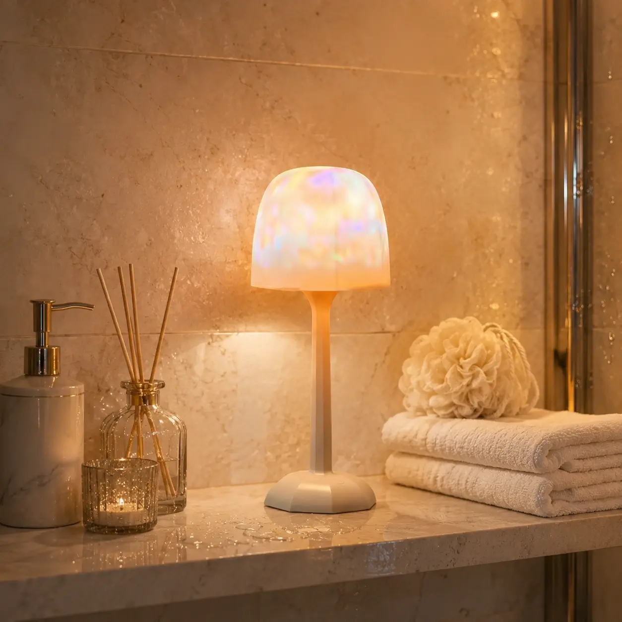 Waterproof Shower Lamp Ocean Wave Lamp 16-Color Ambient RGB USB Wireless Night Lamp with Remote Dimmable Touch Control Lamp for Bedroom Bathroom Living Room Kids Room Outdoor  Night light  Modern Mood Lighting Elegant Lighting