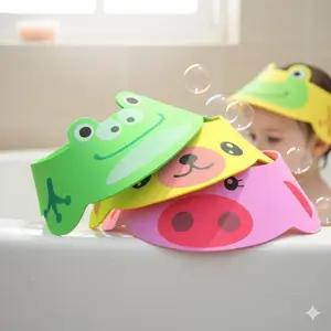 Waterproof Shower Cap for Adults & Babies - Anti-Leak Bathing Hat with Comfortable Elastic Band, Eye & Ear Protection. Easy to Clean, Durable, Slip-Resistant. Perfect Shower Helper, Keeps Shampoo Out of Eyes. Ideal Bath Toy & Goggles for Kids.