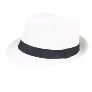 Men Women Fedora Straw Sun Hat – Roll-Up Short Brim Trilby Hat, UPF 50+ Beach Hat