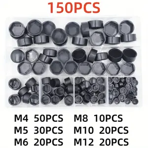 150-piece waterproof, rustproof, corrosion-resistant, Heavy duty M4-M12 hex head bolt cap set | dust cap + decorative cap combination | screw/nut protection caps, rust-proof hardware solutions, durable coating, waterproof material