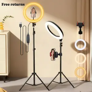 12-Inch Video Light Kit With 63" Adjustable Tripod – Studio-Grade Ring Lighting For Live Streaming, Makeup Tutorial Fill Light & YouTube Videos Universal Phone Holder Included, Designed For #Summer Wins#Fathersdaygift