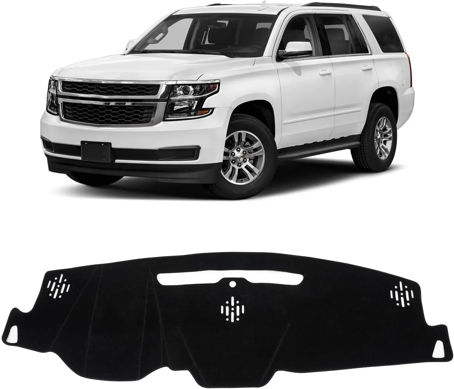 KUST Car Dashboard Cover for Chevy Tahoe/Suburban 2015-2020 (LS, LT, LTZ), Yukon/Yukon XL (SLE, SLT, Denali) - Polyester Non-Slip Interior Accessory (Black), Cars Accessories, Accessories For Car