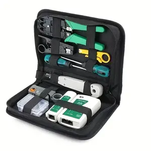 11-in-1 Network Tool Kit for Cat5/Cat5e/Cat6 - Professional and DIY Ethernet Cables - Includes RJ45/RJ11 Connectors, Cable Tester, and 110 Punch Down Tool