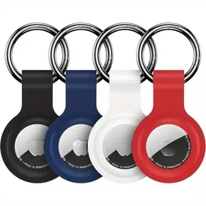 4pcs Protective Case Keychain for AirTag, Silicone Material Keychain Ring Protective Cover, (AirTag not included)