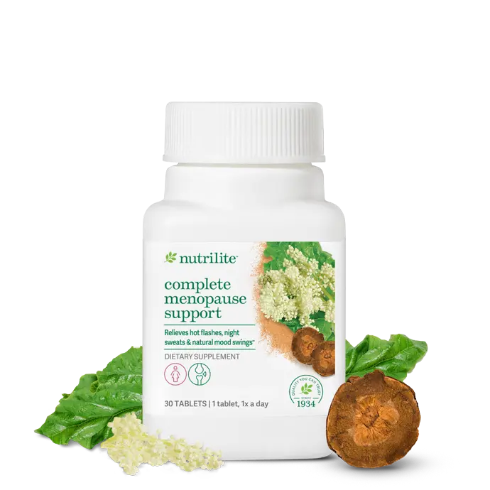Nutrilite Complete Menopause Support Tablets 30 Count Daily Hormonal Balance & Wellness for Women Siberian Rhubarb Extract Plant-Based Compounds - Fitness, Healthcare