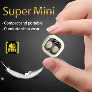 INSONIXN Black Invisible Mini Wireless Bluetooth Earbuds - Low Profile Stereo Electronic Headphones, Noise Cancellation, IPX5 Waterproof, Charging Support, Small Ear Canals Fit, Discreet for Work & Sleep (Spring Deal)