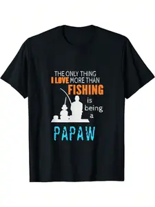 Men's Fishing PAPAW T-Shirt Camouflage Fish Reaper Print Animal Summer Short Sleeve Harajuku Tee for Fishing & Relaxation funny fishing here fishy