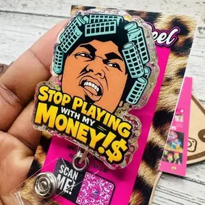 Playing with Money  Hospital ID Healthcare Worker Lab Nurse Xray Pharmacy Reg  Glitter Acrylic Badge Clip Nurse Badge Reel