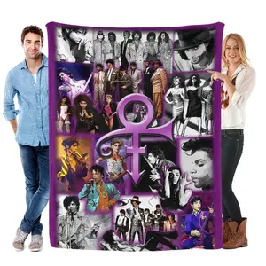 Prince Purple Rain Fleece Blanket, Prince Purple Vintage Personalized Fleece Blanket, Personalized Fleece Blanket, Prince Fans Gifts